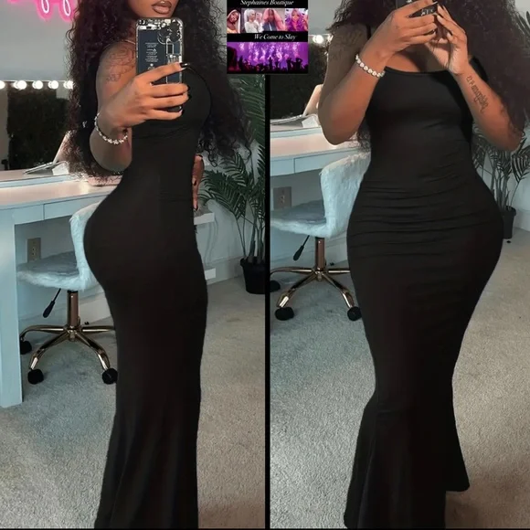 Womens Bodycon Mermaid Cami Dress | Color: Black | Size: L | Slayday396's Closet